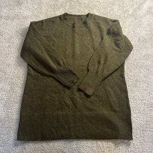 Womens Baggy Sweater Size XXL Green Brownish Crew Neck Pullover